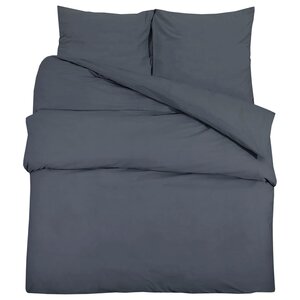 vidaXL Ensemble de housse de couette Anthracite 220x240 cm Coton