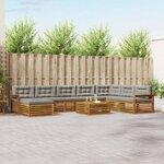 vidaXL Ensemble de canapés d'extérieur 9 Pièces Gris Naturel et Clair