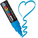 Marqueur Posca Bleu clair PC8K Pointe large biseautée