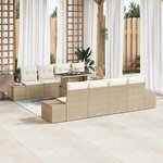 vidaXL Ensemble de canapé de jardin avec coussin 7 Pièces Beige et crème
