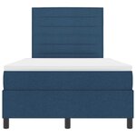 vidaXL Lit à ressorts avec matelas avec LED Bleu 120 x 200 cm tissu