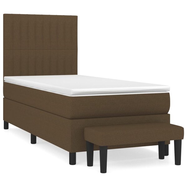 vidaXL Sommier à lattes de lit avec matelas Marron foncé 80x200 cm