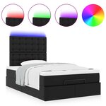 VidaXL Cadre de lit ottoman avec matelas noir 120x200 cm similicuir