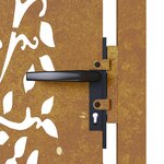 vidaXL Portail de jardin 105x180 cm acier corten conception de l'arbre