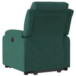 vidaXL Fauteuil inclinable Vert foncé Velours