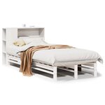 vidaXL Lit bibliothèque sans matelas blanc 100x200 cm bois massif
