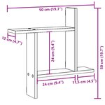 vidaXL Étagères murales 2 Pièces noir 50x12x50 cm bois d'ingénierie