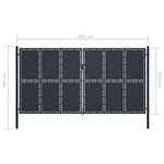 vidaXL Portail de jardin Acier 400 x 200 cm Anthracite