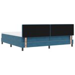 Lit Box Spring vidaXL avec Matelas Bleu Foncé 200x200 cm Velours