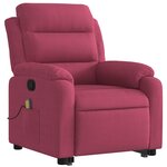 vidaXL Fauteuil de massage inclinable Rouge bordeaux Velours