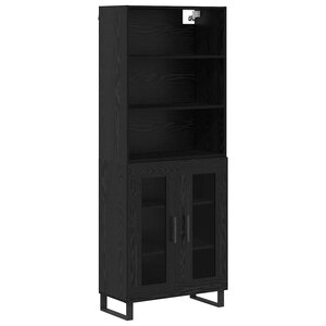 vidaXL Haut Armoire Chêne noir 69 5 x 34 x 180 cm Bois d'ingénierie