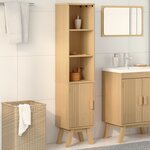 Cabinet de salle de bain vidaXL Marron 35x30x159 cm en bois de pin massif