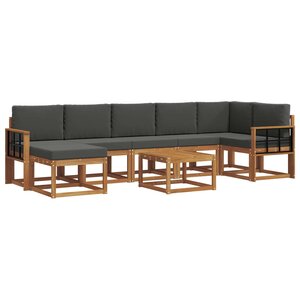 vidaXL Ensemble de canapés d'extérieur 8 pc Naturel et Anthracite