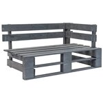 Canapé palette 2 places avec coussins 110 x 65 x 55 cm pin imprégné de gris 02_0013254