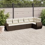 vidaXL Salon de jardin avec coussins 6 Pièces marron résine tressée
