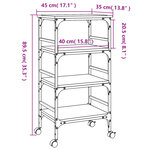 vidaXL Chariot de cuisine sonoma gris 45x35x89 5 cm bois d'ingénierie