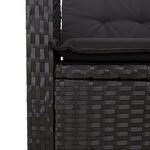 vidaXL Ensemble à manger de jardin 9Pièces coussins noir résine tressée