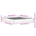 vidaXL Cadre de lit avec lumières LED sans matelas noir 150x200 cm