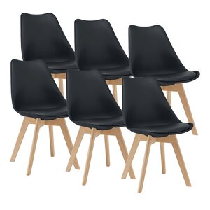 Lot de 6 chaises de salle à manger similicuir hêtre noir 03_0006782