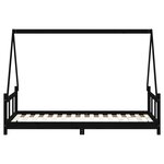 vidaXL Cadre de lit pour enfants noir 90x190 cm bois de pin massif