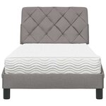 vidaXL Lit avec matelas taupe 90x200 cm tissu