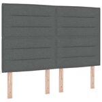 vidaXL Tête de lit LED avec bandes LED Gris foncé 160 cm tissu