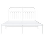 vidaXL Cadre de lit métal sans matelas et tête de lit blanc 140x200 cm