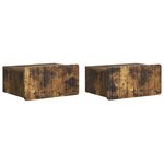 vidaXL Cabinet de chevet mural 2 pc Chêne fumé 49 x 34 5 x 24 cm