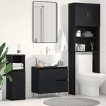 vidaXL Cabinet de Lavabo Chêne noir 65 x 33 x 60 cm Bois d'ingénierie