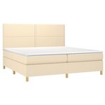 vidaXL Sommier à lattes de lit avec matelas Crème 200x200 cm Tissu