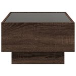 vidaXL Table basse avec LED chêne marron 70x50x30 cm bois d'ingénierie