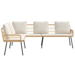 Canapé en L vidaXL Naturel 231x173x78 cm en Poly Rattan