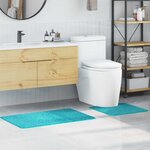 vidaXL Tapis de bain 2 Pièces Turquoise 50 x 50 cm Polypropylène