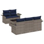vidaXL Ensemble de canapé de jardin avec coussin 6 Pièces Gris polyrotin