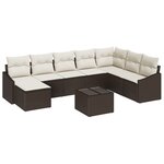 vidaXL Ensemble de Canapé de Jardin 8 Pièces avec Coussins Gris en Rotin Poly
