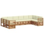 vidaXL Ensemble de canapés d'extérieur 10 pc Naturel et Crème