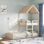vidaXL Lit superposé sans matelas 90x200 cm bois de pin massif