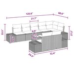 vidaXL Ensemble de canapé de jardin avec coussin 9 Pièces Marron et rouge
