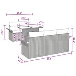 vidaXL Ensemble de canapé de jardin 6 Pièces Marron Poly rotin