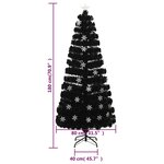 vidaXL Sapin de Noël et flocons de neige LED Noir 180 cm Fibre optique