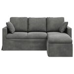 vidaXL Canapé Gris foncé 198 x 134 x 80 cm Velours