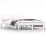 vidaXL Cadre de lit sans matelas bois de pin massif 140x190 cm blanc