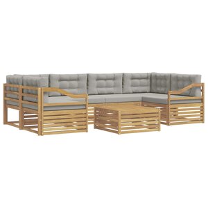 vidaXL Ensemble de canapés d'extérieur 7 pc Blanc et gris clair
