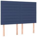 vidaXL Sommier à lattes de lit et matelas et LED Bleu 140x200 cm Tissu