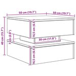 vidaXL Table basse avec lumières LED chêne artisanal 50x50x40 cm