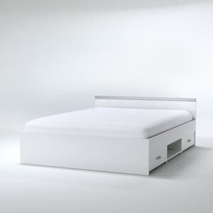 Lit adulte blanc mat 140 x 190 cm