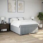 vidaXL Sommier à lattes de lit avec matelas Gris clair 160x200cm Tissu