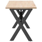 vidaXL Table basse cadre en X 160x40x45 cm bois de pin massif et acier