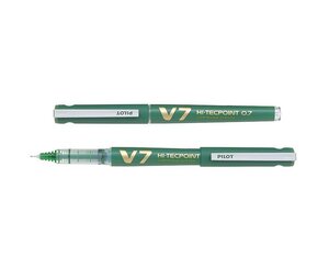 Roller Rechargeable Hi-TechPoint V7 Begreen Pointe Moyenne Encre liquide Vert x 10 PILOT