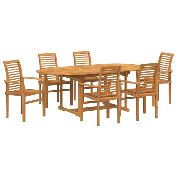 vidaXL Ensemble de salle à manger pour jardin 7 Pièces Marron
